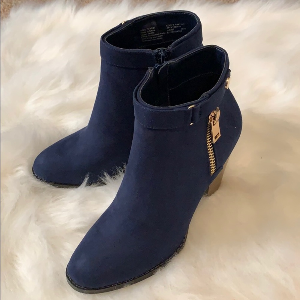 Navy ankle booties